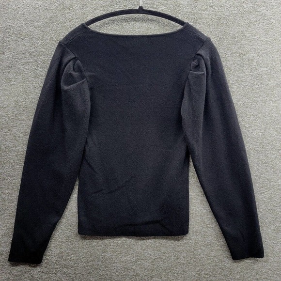 Lea + Viola Women's Medium Ribbed Puff Sleeve Pullover Sweater NWT (MSRP $110) - Picture 4 of 12